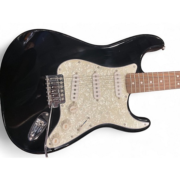 Used Squier Standard Stratocaster Black Solid Body Electric Guitar