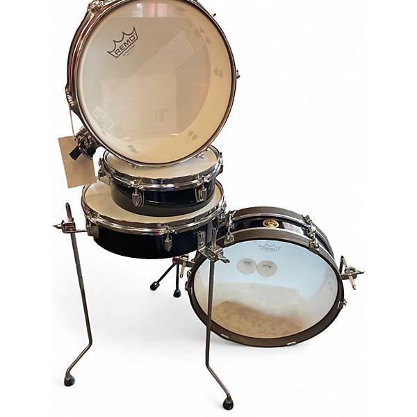 Used TAMA 4 Piece Club Jam Pancake hairline black chrome Drum Kit