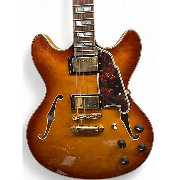 Used D'Angelico EXCEL DC QUILTED MAPLE ORANGE Hollow Body Electric Guitar
