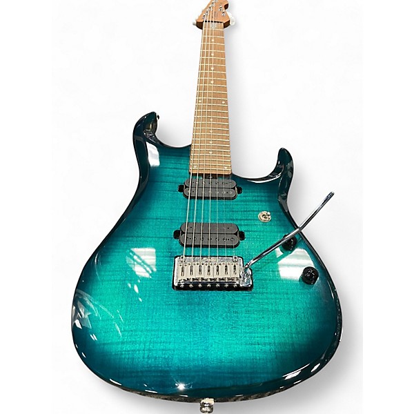 Used Sterling by Music Man John Petrucci JP157 7 String Emerald Green Solid Body Electric Guitar
