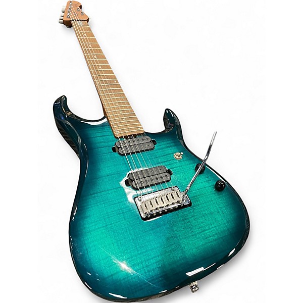 Used Sterling by Music Man John Petrucci JP157 7 String Emerald Green Solid Body Electric Guitar