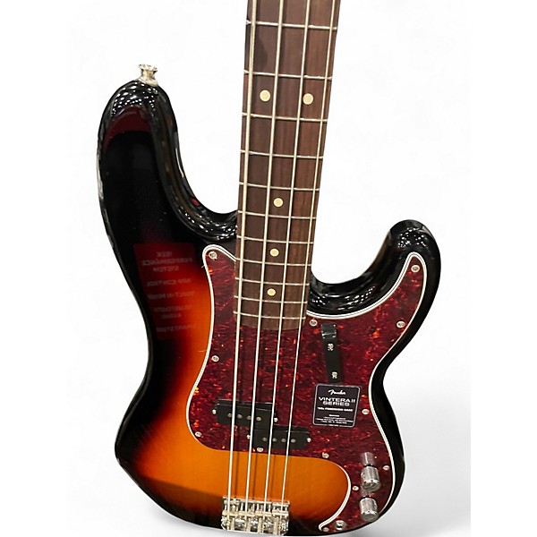 Used Fender vintera 60s Precision bass Natural burst Electric Bass Guitar