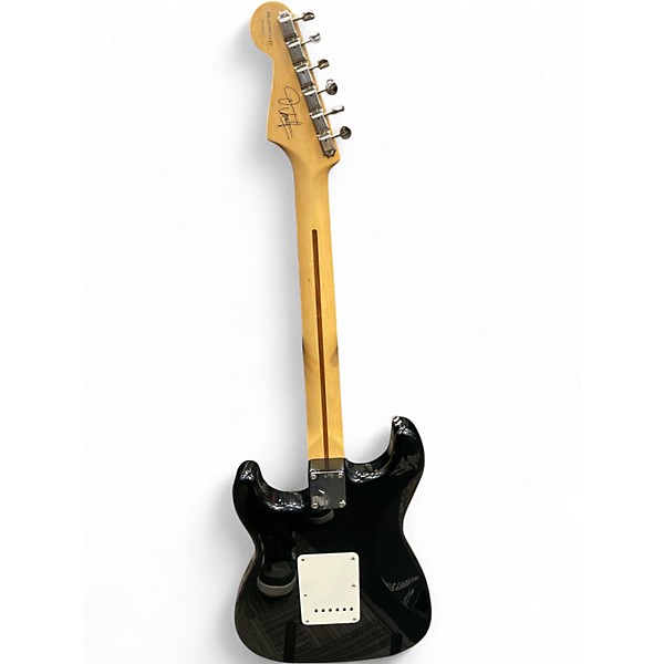 Used 2004 Fender Artist Series Jimmie Vaughan Tex-Mex Stratocaster Black Solid Body Electric Guitar