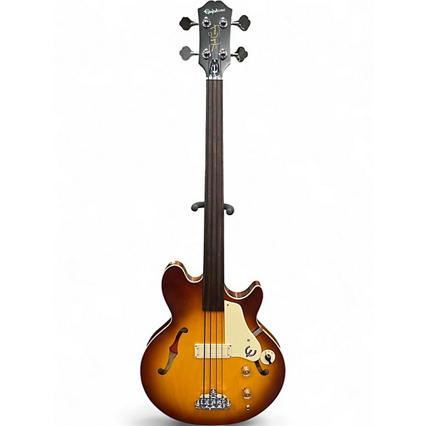 Used Epiphone Jack Casady Semi-hollow Sunburst Electric Bass Guitar