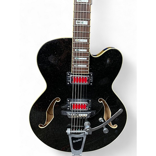 Used Ibanez AFS78T Bigsby Nebula Black Hollow Body Electric Guitar