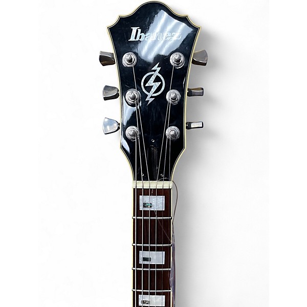 Used Ibanez AFS78T Bigsby Nebula Black Hollow Body Electric Guitar