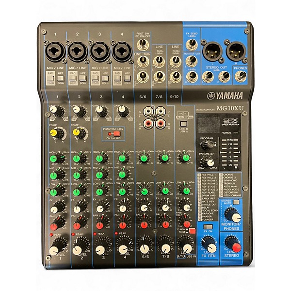 Used Yamaha MG10XU 10 Channel Mixer with Effects Unpowered Mixer