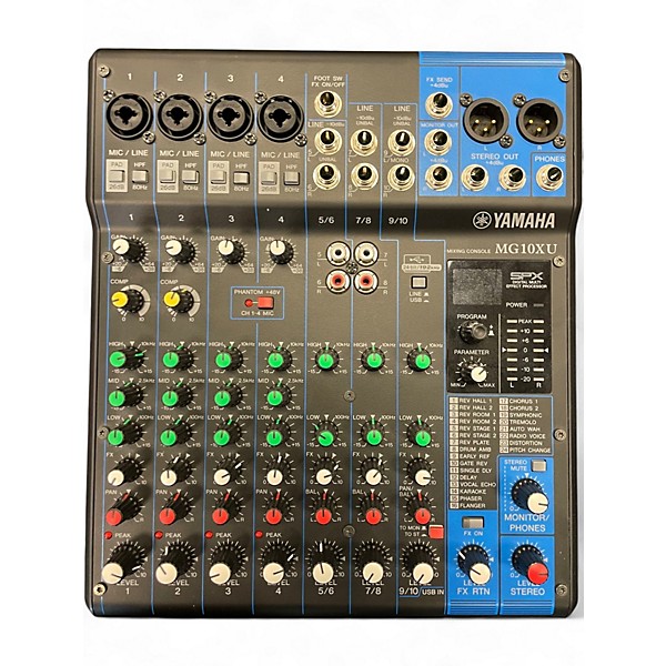 Used Yamaha MG10XU 10 Channel Mixer with Effects Unpowered Mixer