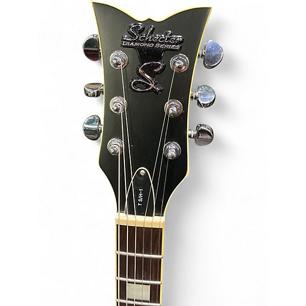 Used Schecter Guitar Research T S/H-1 Green Hollow Body Electric Guitar