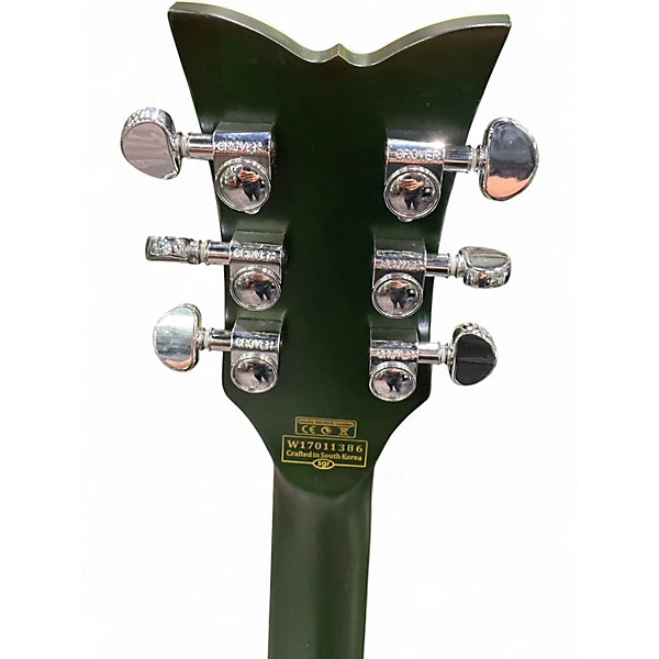 Used Schecter Guitar Research T S/H-1 Green Hollow Body Electric Guitar