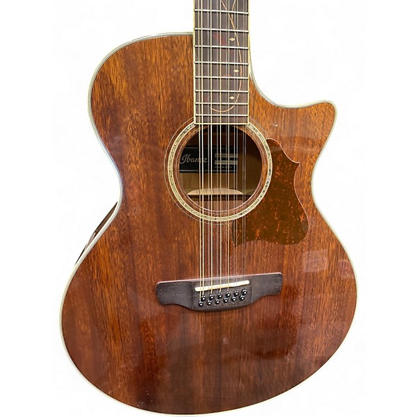 Used Ibanez AE2412 Natural 12 String Acoustic Electric Guitar