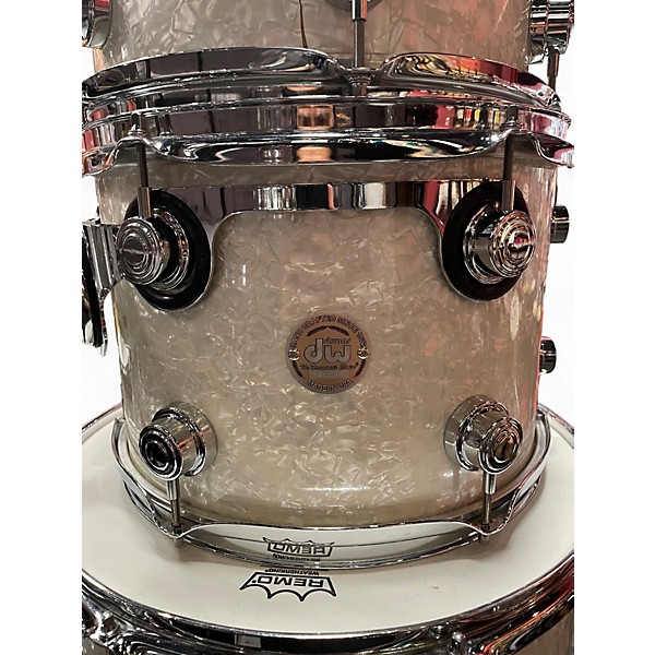 Used DW 5 Piece Collector's Series White Marine Pearl Drum Kit