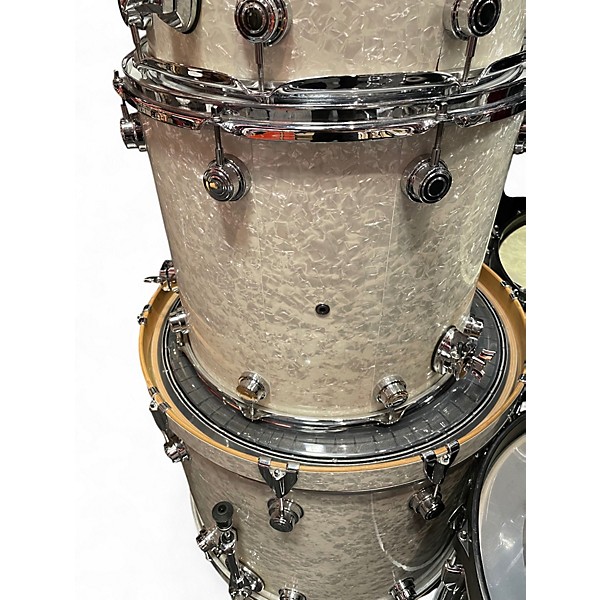 Used DW 5 Piece Collector's Series White Marine Pearl Drum Kit