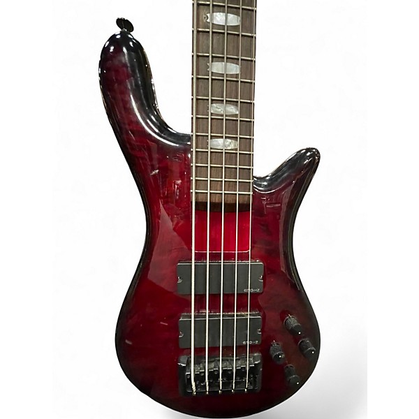 Used Spector ReBop5DLX-FM Black Cherry Electric Bass Guitar