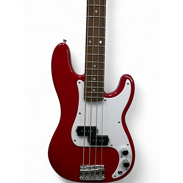Used Squier MINI P BASS RED Electric Bass Guitar