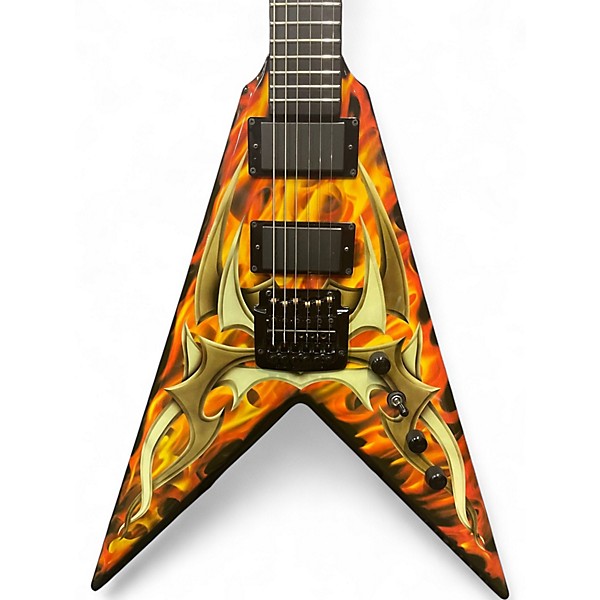 Used B.C. Rich KKVFG2 Kerry King V2 Tribal Flame Solid Body Electric Guitar