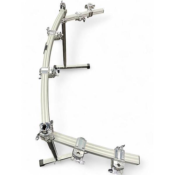 Used Pearl DR511C W/2 AL86AC Short Curved Rack Rails and 6 Clamps Rack Stand