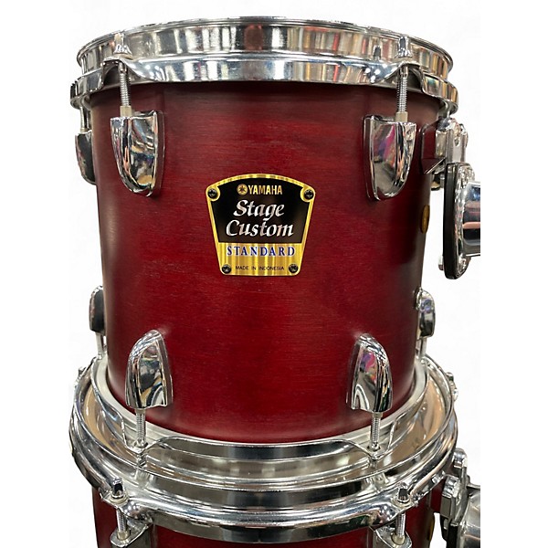 Used Yamaha 4 Piece Stage Custom Matte Cranberry Red Drum Kit