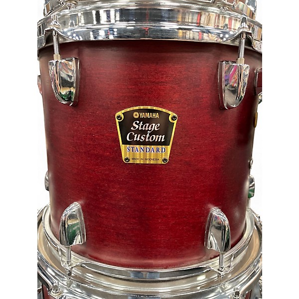 Used Yamaha 4 Piece Stage Custom Matte Cranberry Red Drum Kit