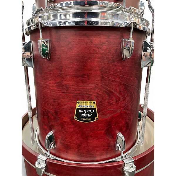 Used Yamaha 4 Piece Stage Custom Matte Cranberry Red Drum Kit