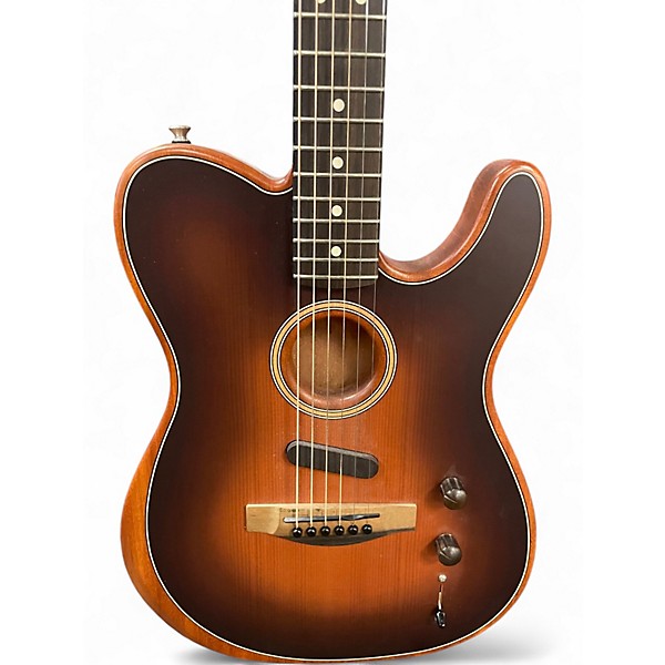Used Fender American Acoustasonic Telecaster Sunburst Acoustic Electric Guitar