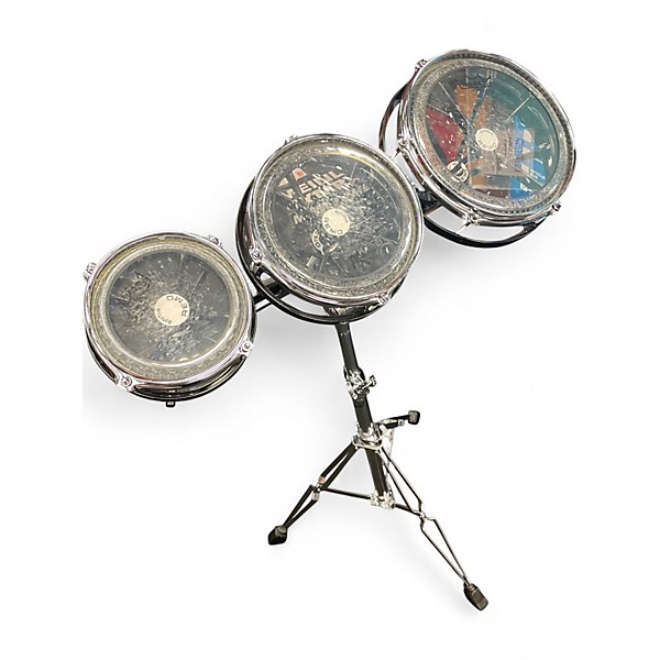 Used Remo Multiple Rototom Black and Silver Roto Toms