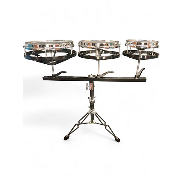 Used Remo Multiple Rototom Black and Silver Roto Toms