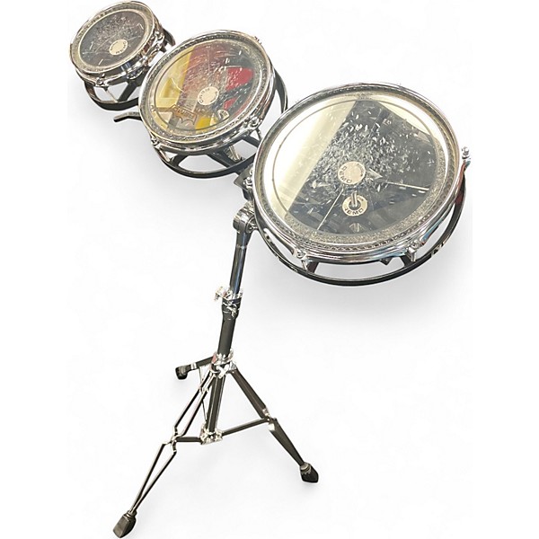 Used Remo Multiple Rototom Black and Silver Roto Toms