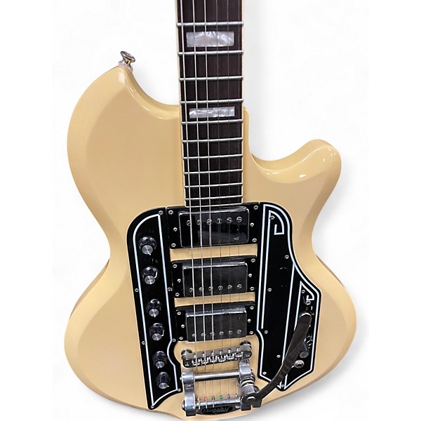 Used Eastwood Airline 59' Town & Country DLX Cream Solid Body Electric Guitar