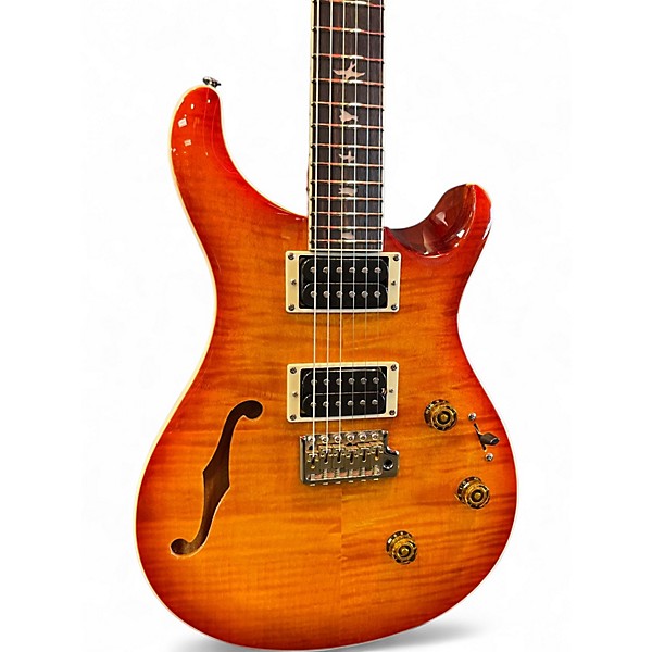 Used PRS SE Custom 24 Semi-Hollowbody Piezo Vintage Sunburst Solid Body Electric Guitar