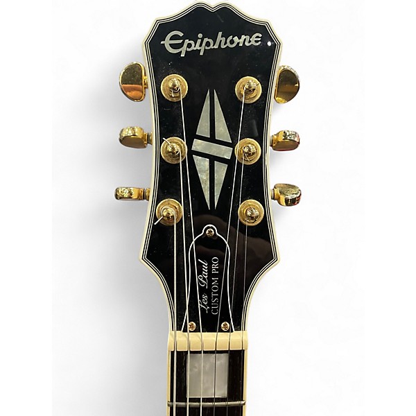 Used Epiphone Les Paul Custom Pro Antique Ivory Solid Body Electric Guitar