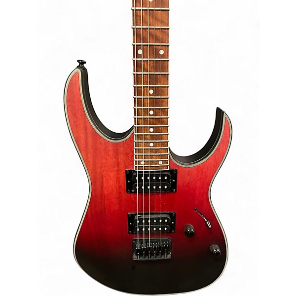Used Ibanez RG421EX Red to Black Fade Solid Body Electric Guitar