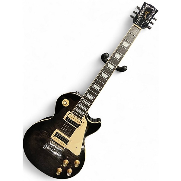 Used Gibson Les Paul Traditional Pro V Flame Top Transcluent Ebony Burst Solid Body Electric Guitar