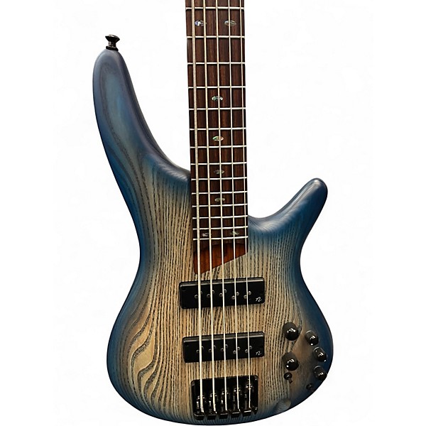 Used Ibanez SR605 5 String Cosmic Blue Electric Bass Guitar