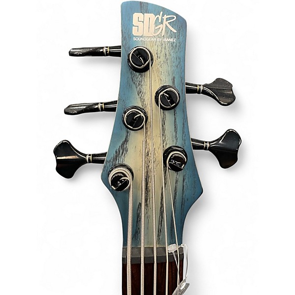 Used Ibanez SR605 5 String Cosmic Blue Electric Bass Guitar
