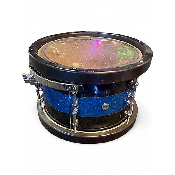 Used SJC Drums 4 Piece CUSTOM Black and Blue Sparkle Drum Kit