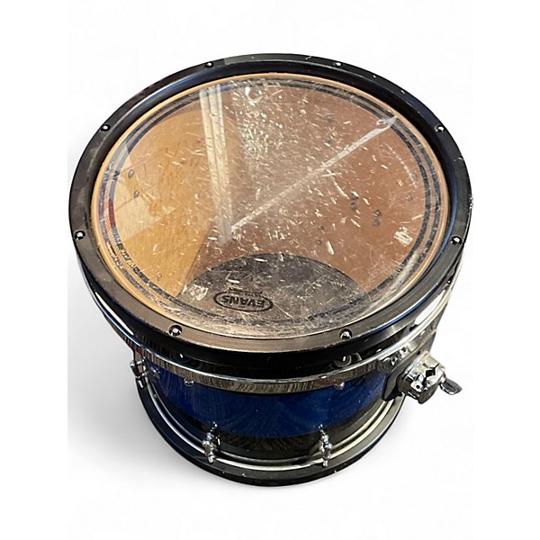 Used SJC Drums 4 Piece CUSTOM Black and Blue Sparkle Drum Kit