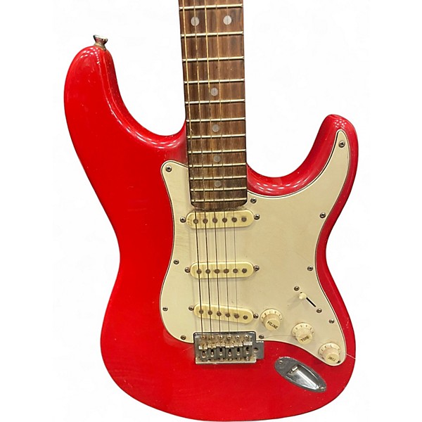 Used Excel STRATOCASTER Red Solid Body Electric Guitar