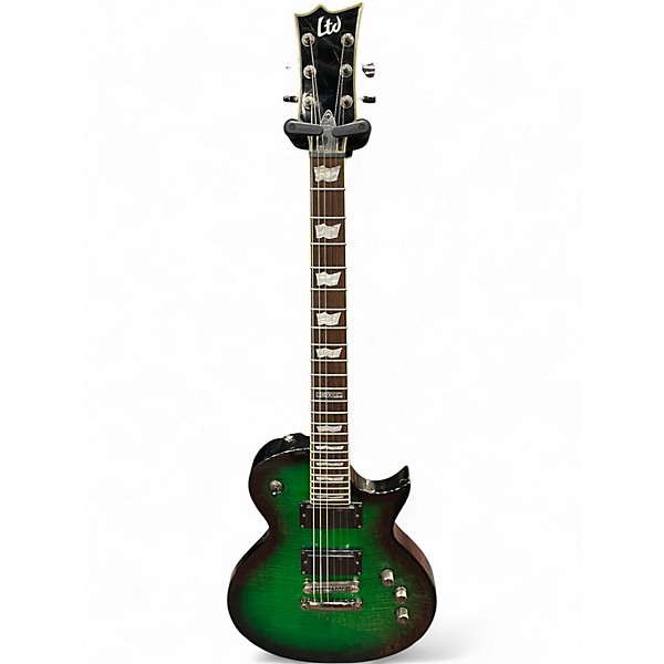 Used ESP LTD EC330FM GREEN BURST Solid Body Electric Guitar