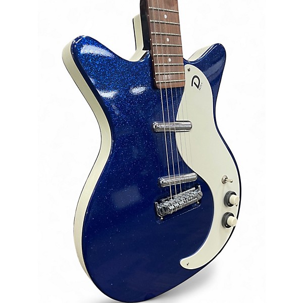 Used Danelectro DC '59 Blue Metal Flake Solid Body Electric Guitar