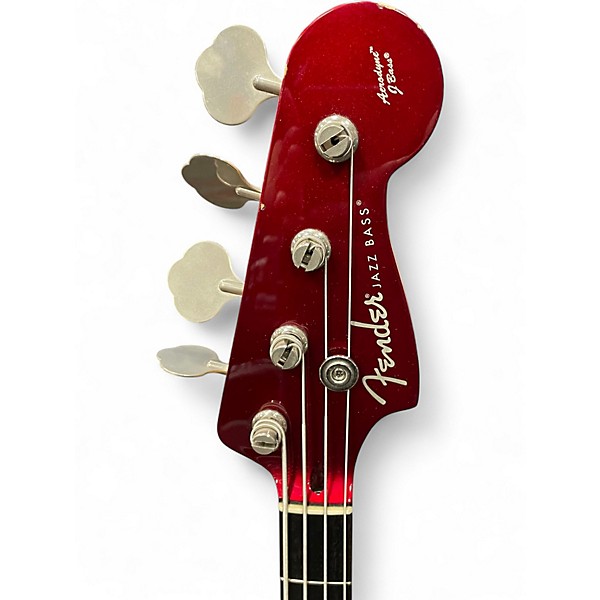 Used Fender Aerodyne Jazz Bass Candy Apple Red Electric Bass Guitar