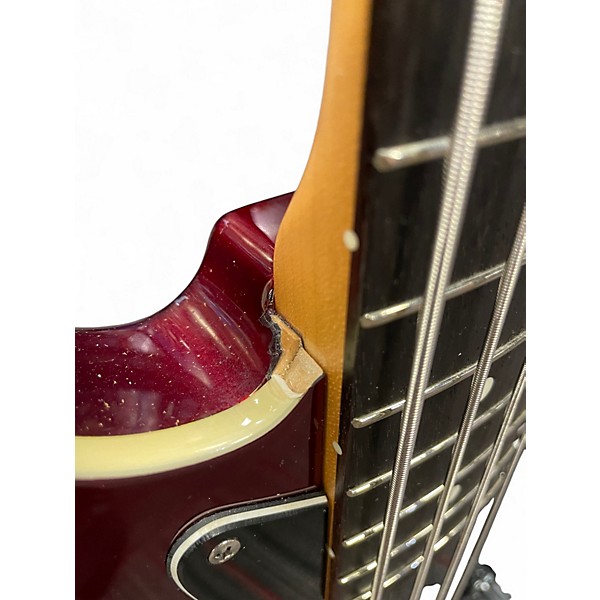 Used Fender Aerodyne Jazz Bass Candy Apple Red Electric Bass Guitar