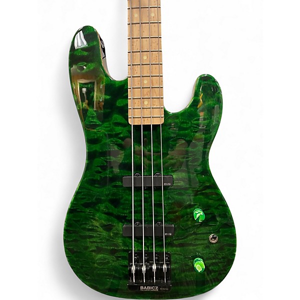 Used Landon JAZZ STYLE 4 Trans Green Electric Bass Guitar