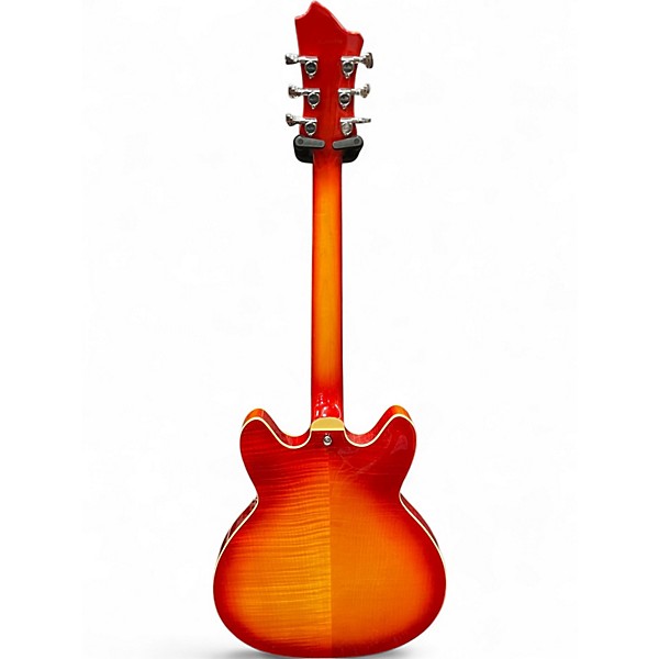 Used Hagstrom Viking Deluxe Cherry Sunburst Hollow Body Electric Guitar