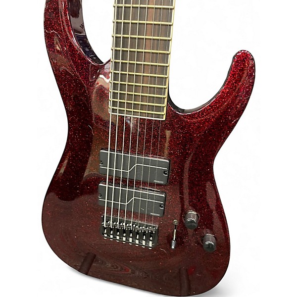 Used ESP LTD SC608B Stephen Carpenter Signature Baritone RED SPARKLE Solid Body Electric Guitar