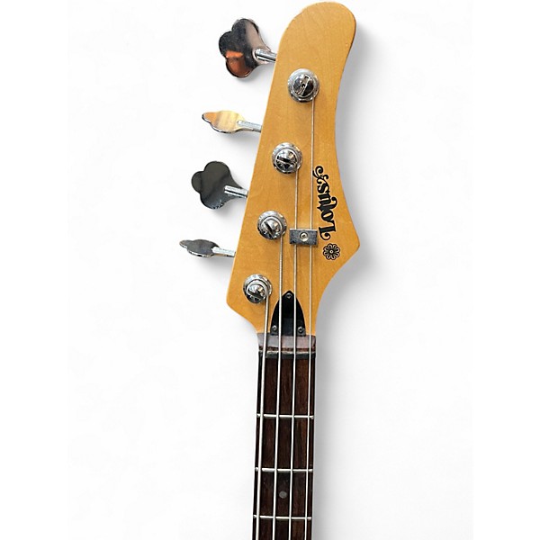 Used Lotus 4 String Bass Guitar- Black and Silver Electric Bass Guitar