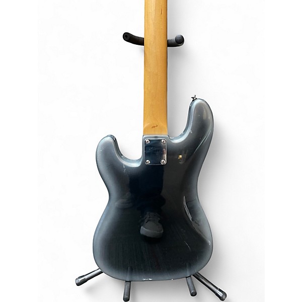 Used Lotus 4 String Bass Guitar- Black and Silver Electric Bass Guitar
