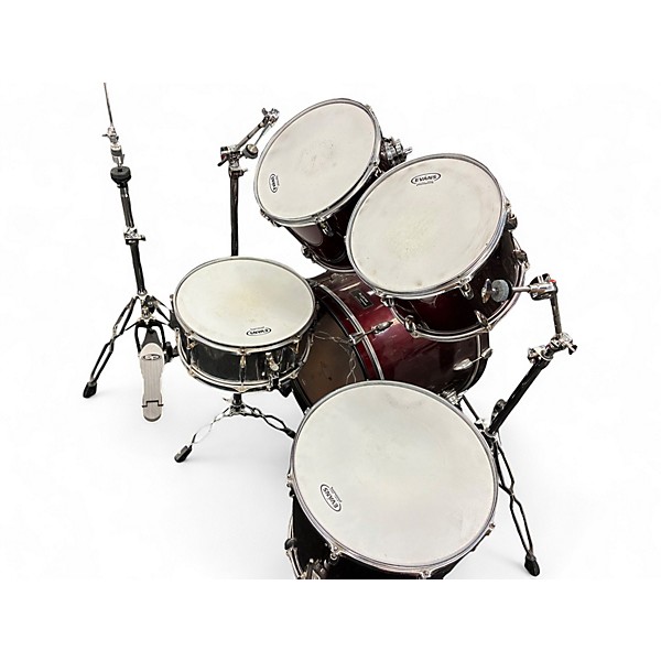 Used Ludwig 4 Piece Accent Red Sparkle Drum Kit