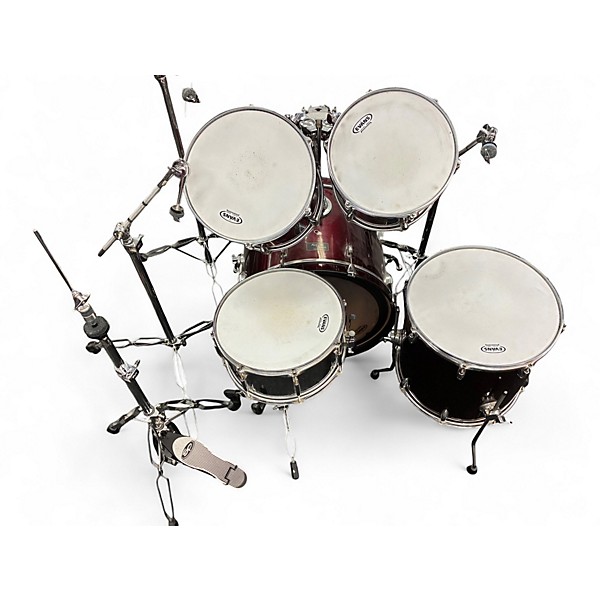 Used Ludwig 4 Piece Accent Red Sparkle Drum Kit