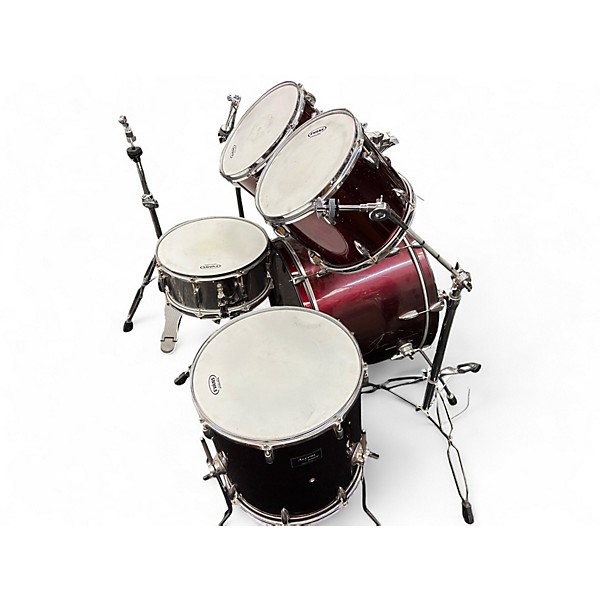 Used Ludwig 4 Piece Accent Red Sparkle Drum Kit